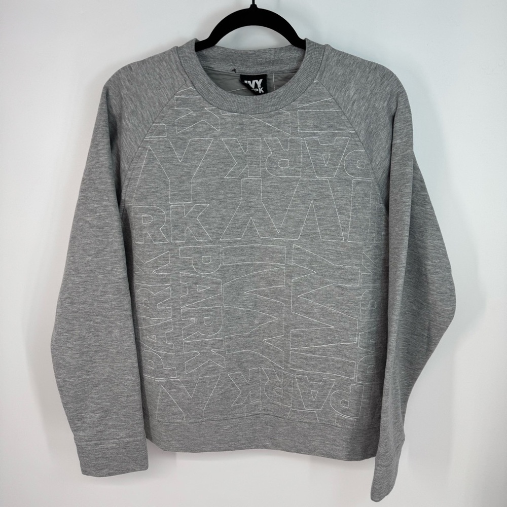 Ivy Park Gray Logo Embroidered Pull Over Sweater